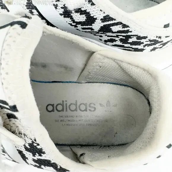 Adidas Women's Swift Run Black & White Leopard Print Sneakers 8.5 - Picture 6 of 7